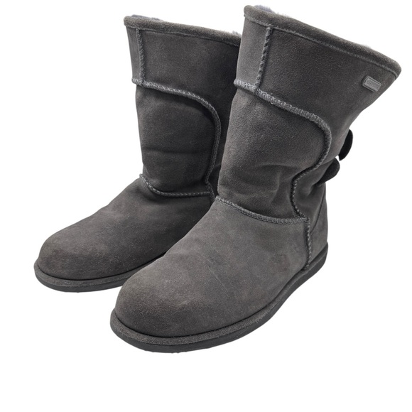 Emu Australia Women’s Charlotte Gray Suede with Sheepskin Waterproof Boots - Picture 1 of 16